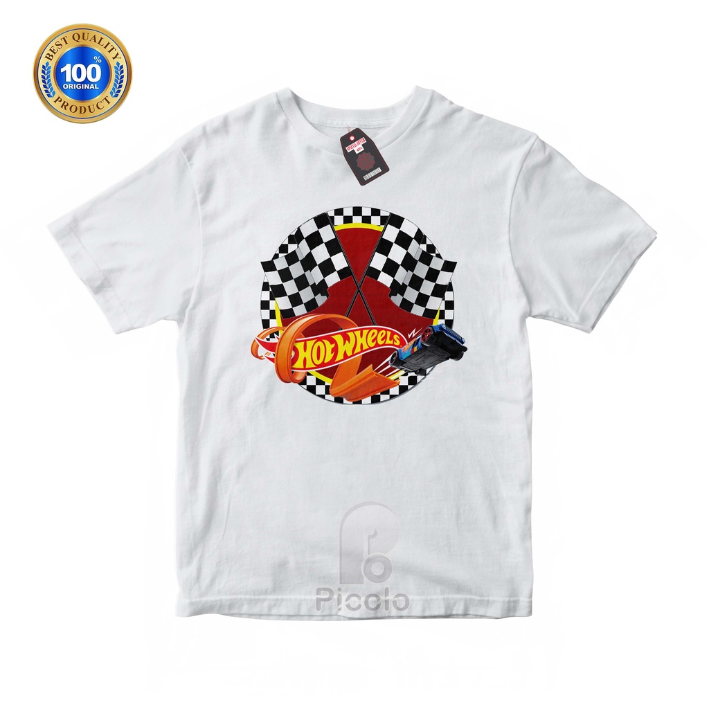 (FREE NAMA) BAJU KAOS ATASAN ANAK MOTIF HOTWHEELS UNISEX Bahan COTTUN