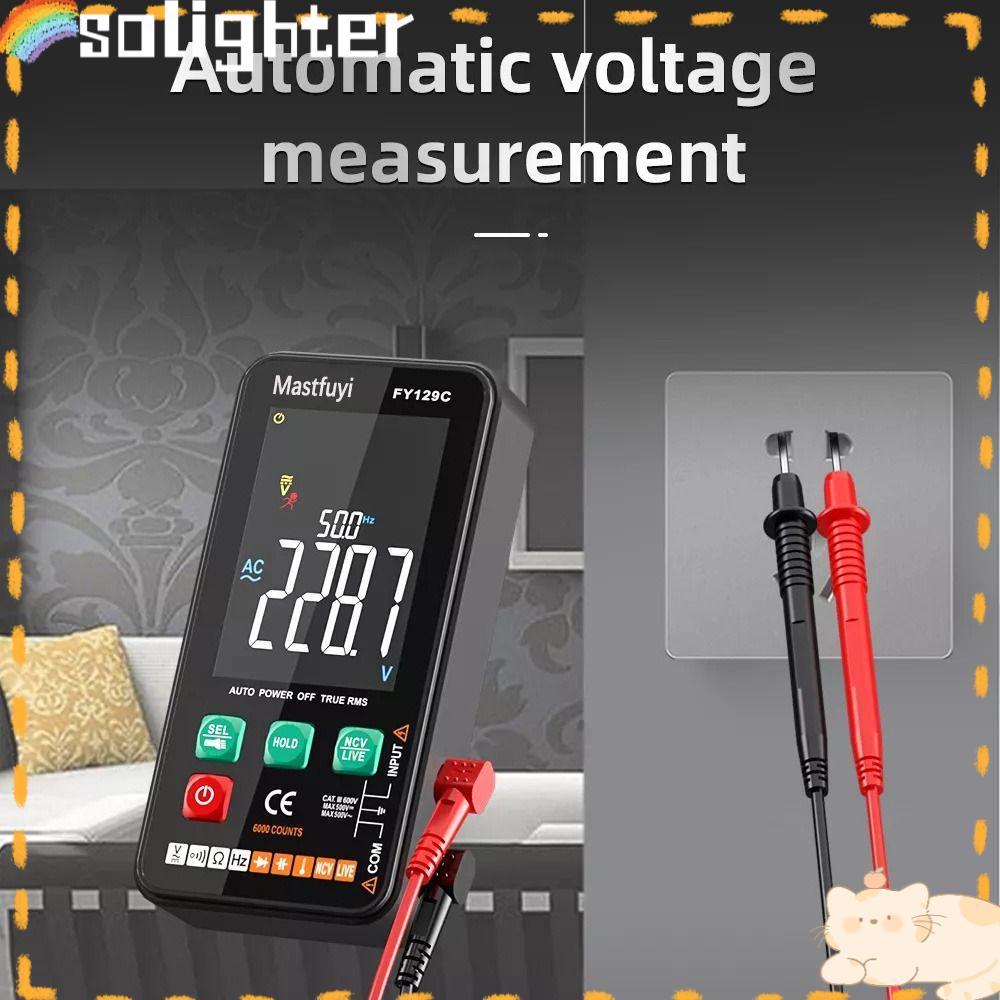 Solighter Smart Digital Multimeter Presisi Tinggi True RMS Ohm Diode NCV Hz Live Wire Check Alat Ukur Kapasitansi Listrik