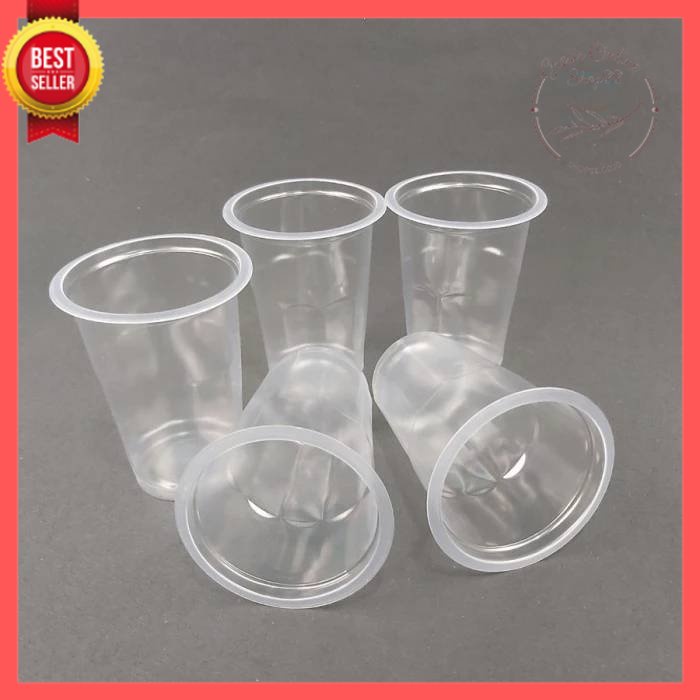 GOS -C406- 1 PCS Gelas Plastik Aqua 220ml - Gelas Plastik Bening Satuan - Gelas Kopi 220ml