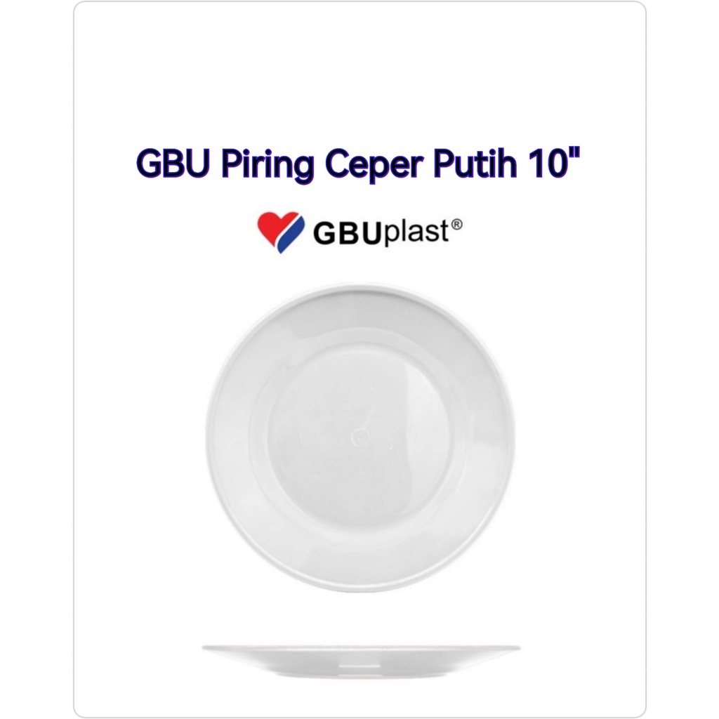 GBU Plast Piring Ceper Putih 10 inch