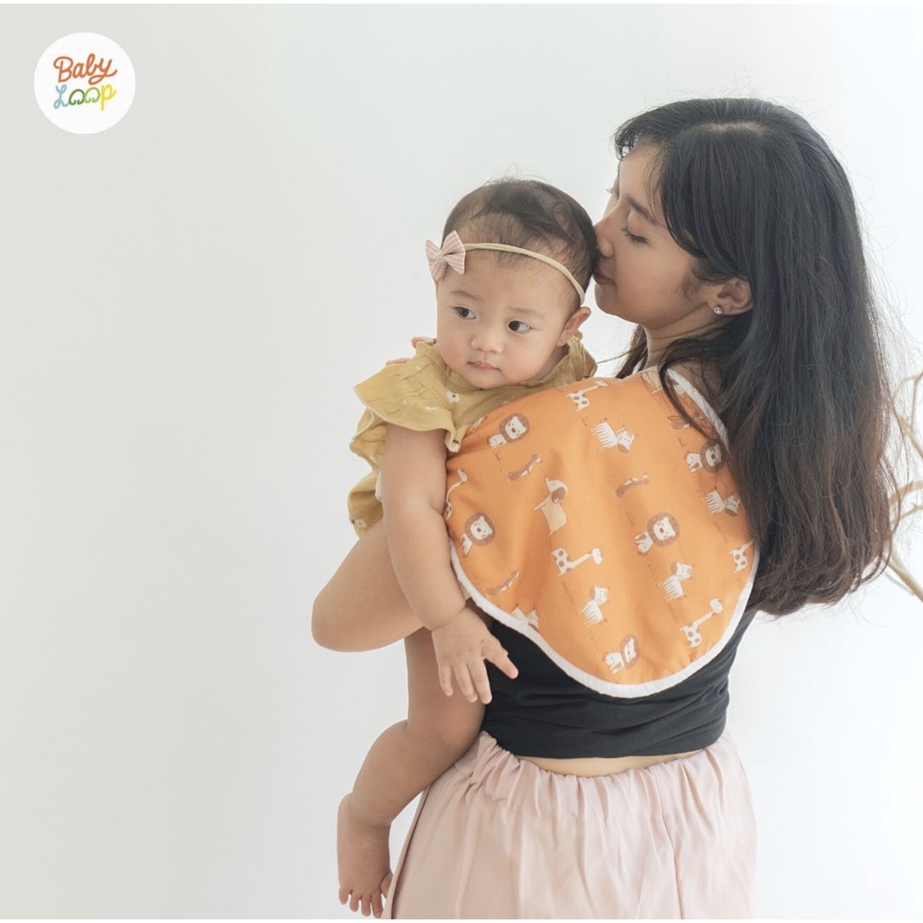 BabyLoop Burp Bib - Celemek Bayi - Baby Loop Slaber Bibs Anak Bayi Katun Halus Cotton Celemek Makan Anak