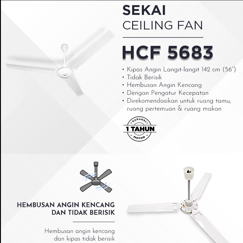 Sekai Kipas Angin Langit-Langit HCF 5683 / Kipas Gantung Plafon