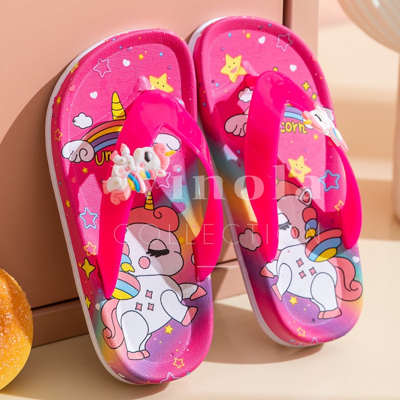 Sandal Jepit Anak Perempuan Unicorn Rainbow  Winola Collection WNL 2203-1