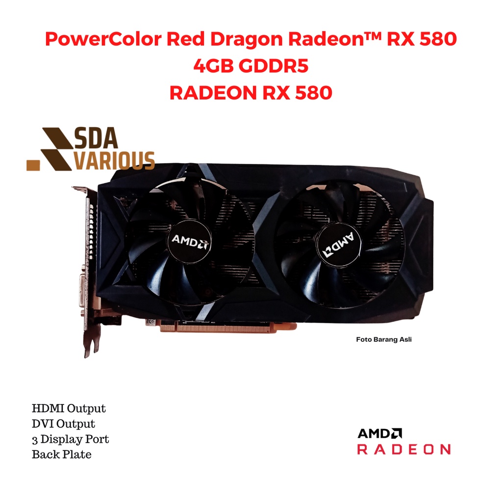 PowerColor Red Dragon Radeon™ RX 580 4GB GDDR5 RADEON RX 580 OC (Dual Bios)