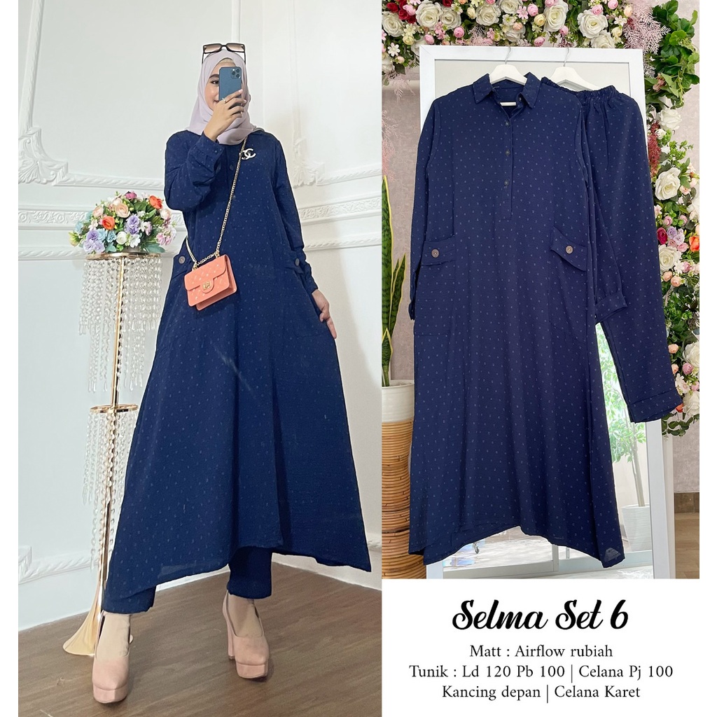 Khadijah Humaira Setelan Tunik Kulot Airflow Uragiri Selma6 TERLARIS
