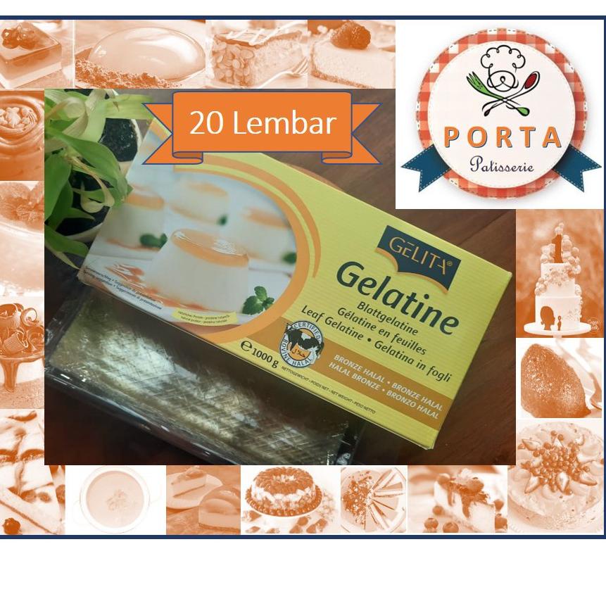 

○ Gelatin Halal Gelita (20 lembar) utk Panna Cotta Pudding Gyukaku dll ☂