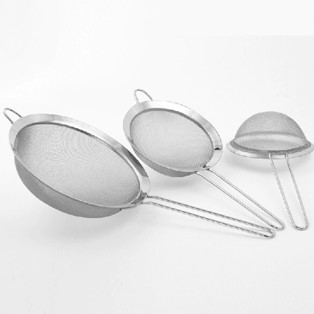 Saringan Serok Teh Kopi Minyak Tepung Stainless Jumbo Ukuran 18cm, 20cm, 22cm, 24cm