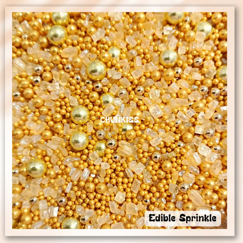 SPRINKLE HIASAN KUE - VARIAN GOLD/EMAS MIX BENTUK