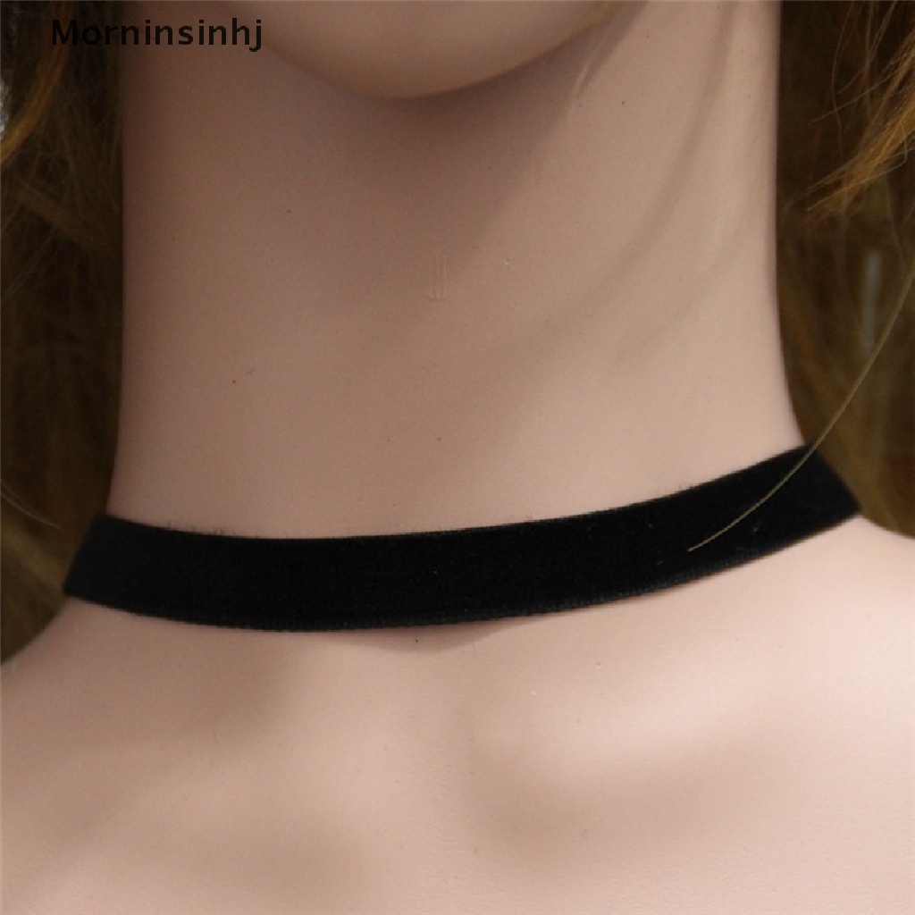 Mornin Kalung Kerah Choker Beludru Hitam Goth Gothic Handmade Retro Burlesque Jewelry id