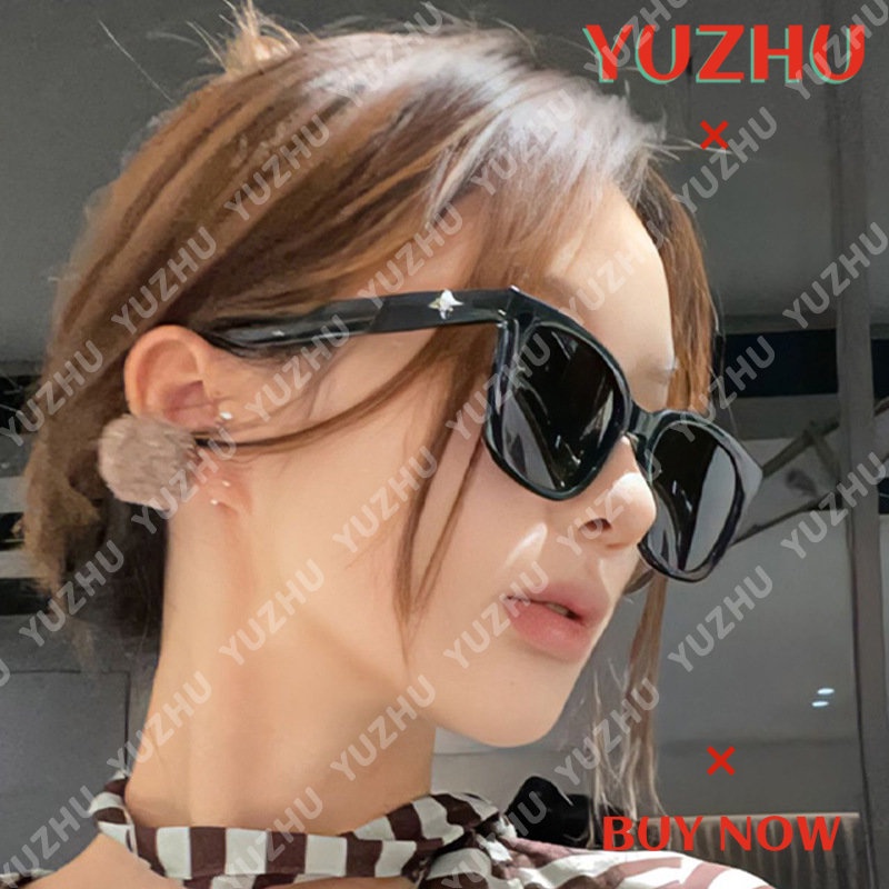 (YUZHU) Kacamata Hitam Kasual Persegi Sederhana High-end Fashion INS Style Sunshade Sunglasses Untuk Wanita