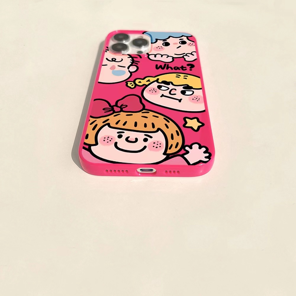 IPHONE Ins Pola Lucu Jelek Cocok Untuk Iphone14 14pro 14plus 13 13mini 13pro 13prm iPhone12 7Plus 8Plus Xr XS 13 12mini Pro Max Empat Sudut Casing Ponsel Tahan Guncangan