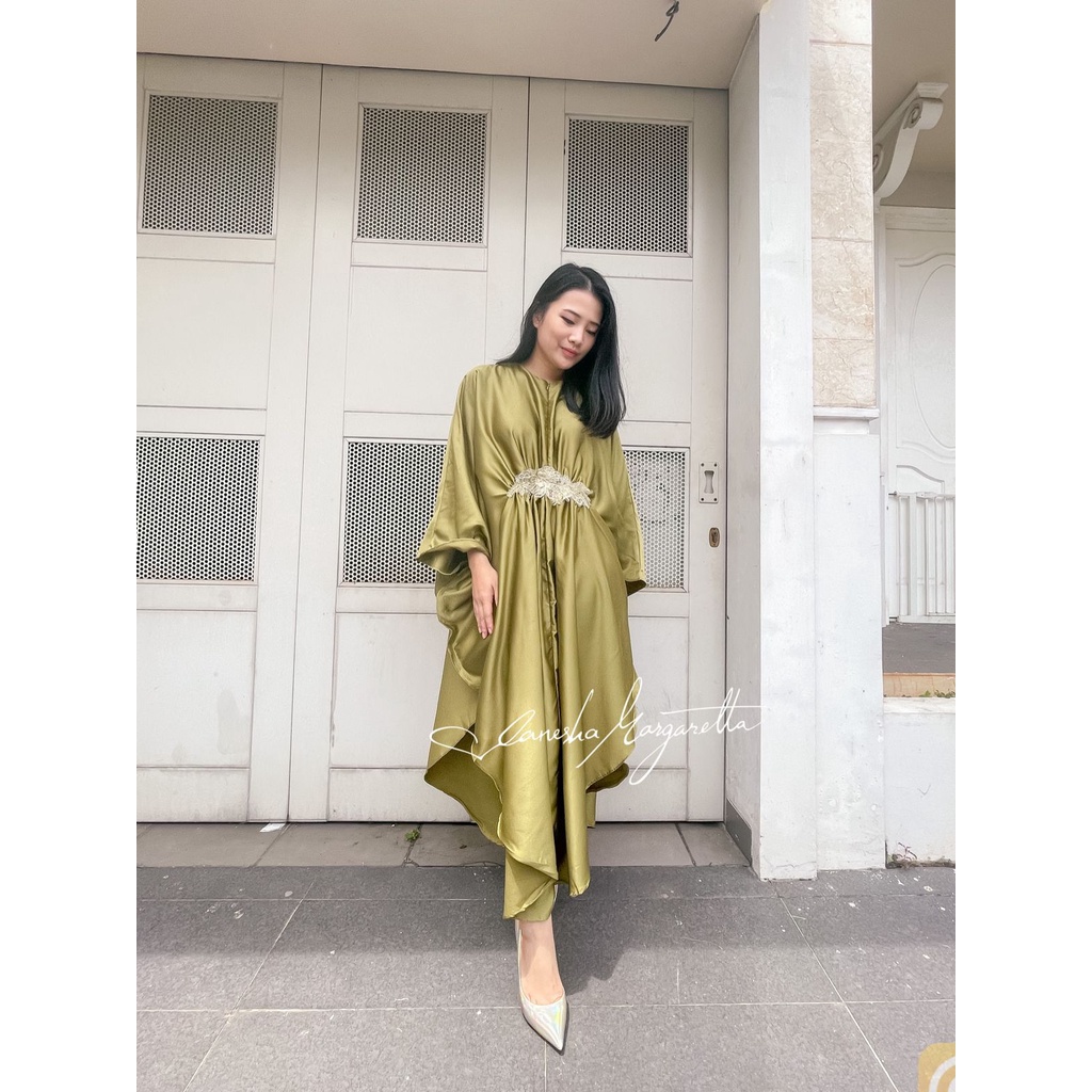 [VM] - Kaftan saten Payet Fit To XXL / Kaftan Tali Dalam / Bordir Wanita / Dress Casual 812