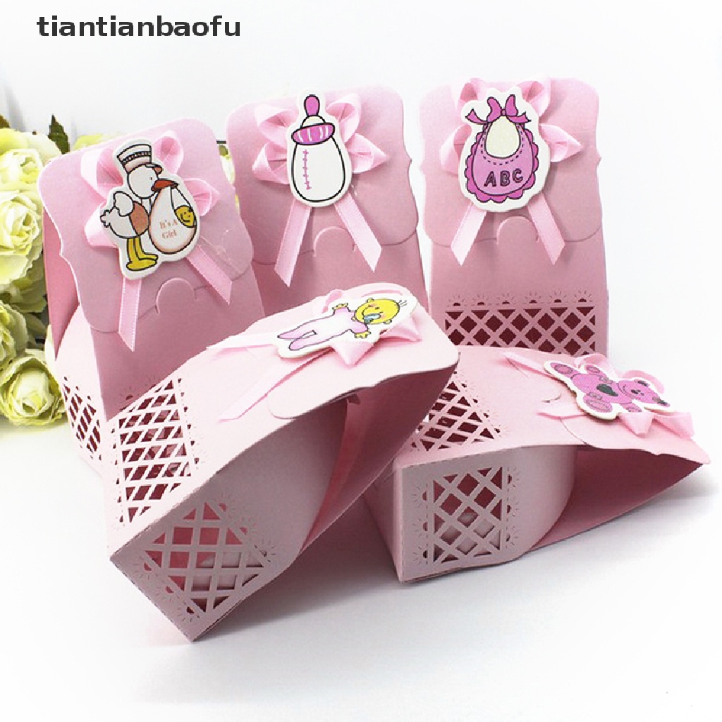 [tiantianbaofu] Lucu Baby Shower candy box Dekorasi Pesta Kertas Baptis Anak Nikmat Hadiah Manis Tas Ulang Tahun 12 Pcs Butik