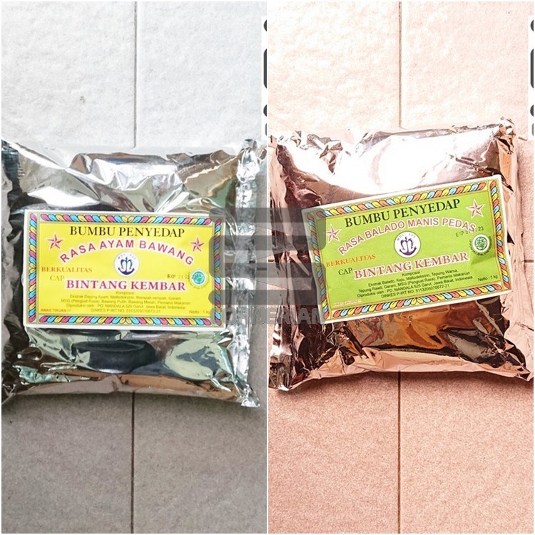

[ DE VINCA ] Bumbu Bintang 1 Kg Penyedap Rasa Ayam Bawang Balado Manis Pedas Cap Kembar Halal MUI