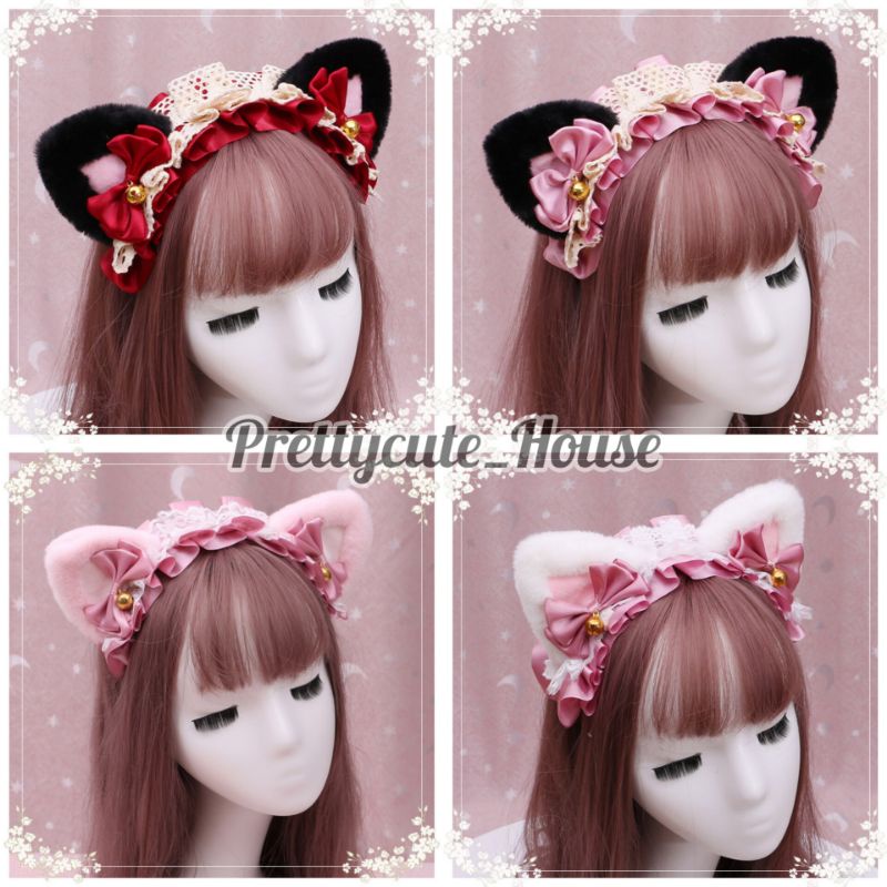 BANDO KUCING NEKOMIMI LOLITA MAID CAT EAR / bando kucing fur lolita cosplay premium quality