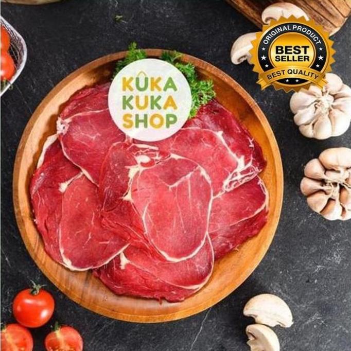 

RIBEYE BEEF SLICE LEAN MEAT 1KG COCOK UTK SUKIYAKI & GRILL ORIGINAL H65464UJ