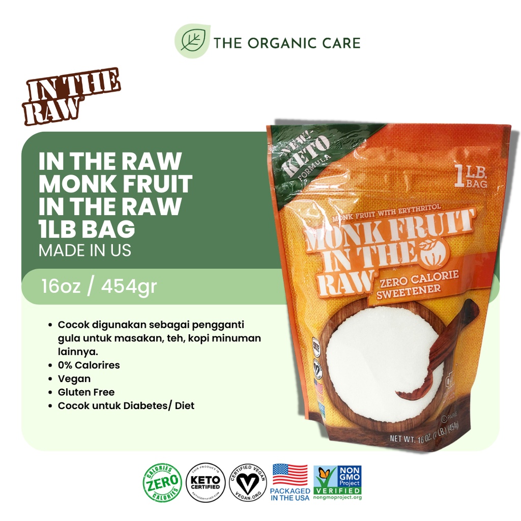

IN THE RAW MONK FRUIT IN THE RAW 1LB BAG 454gr gula - dari USA