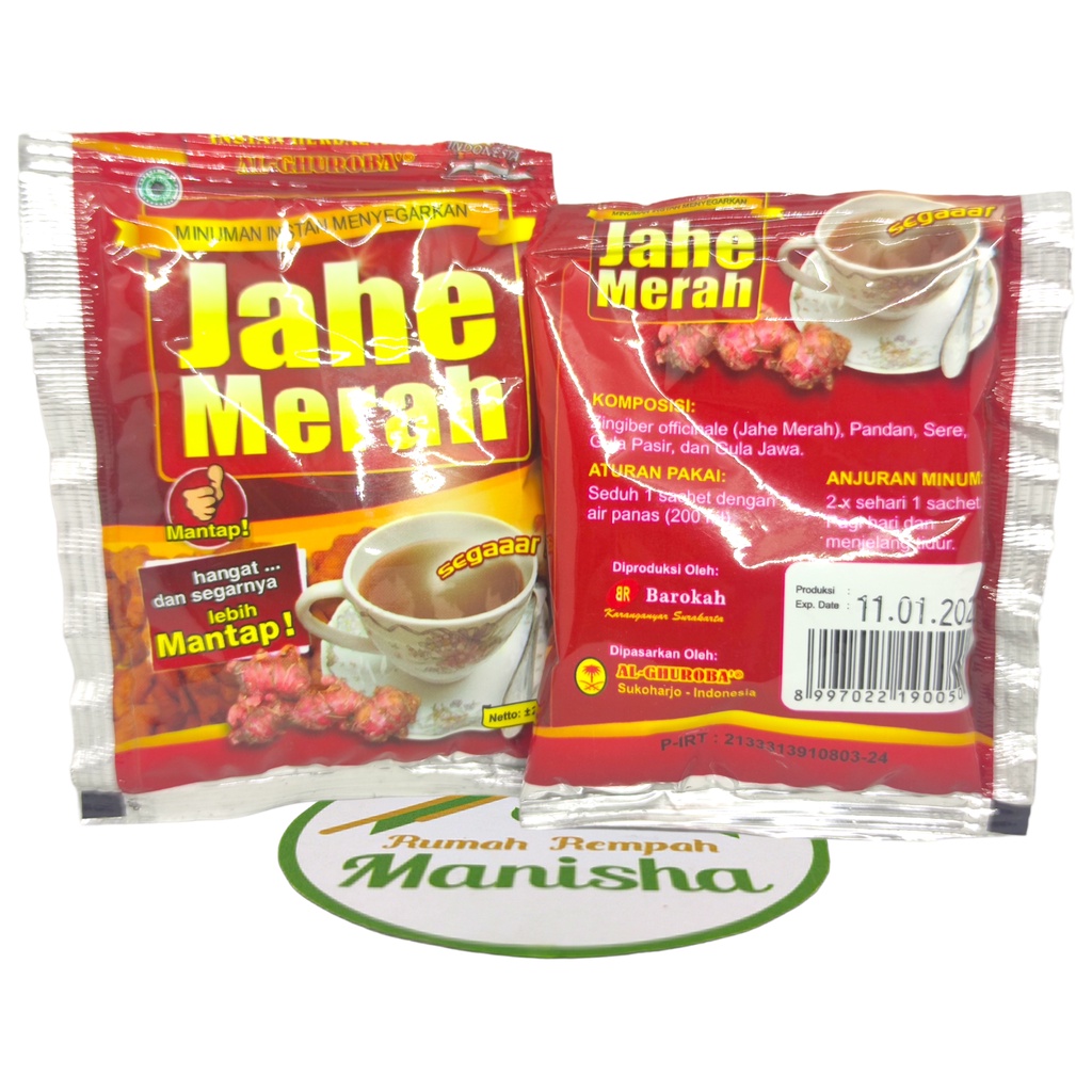 Jahe Merah Minuman Kesehatan Sachet Instan Herbal Al-Ghuroba 25gr