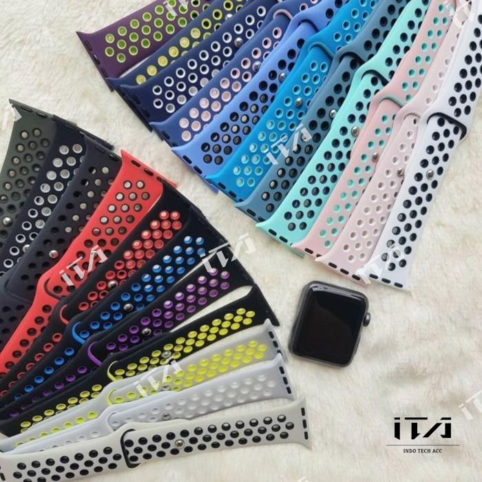 Apple Watch 7 6 5 4 3 2 1 Se Strap Nike Version Iwatch Sport Band Kualitas Terbaik