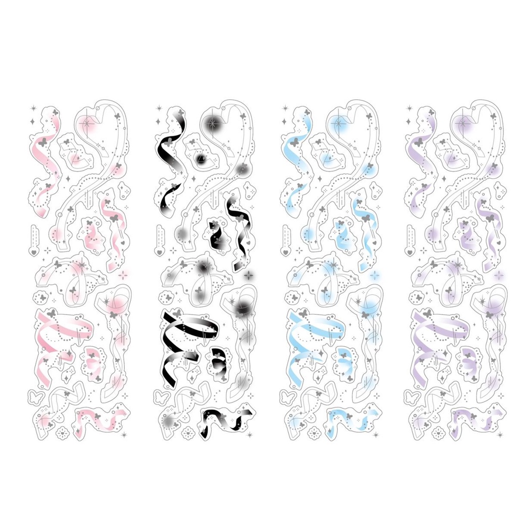 Stiker GaLiCiCi Hot Silver Ribbon Series/Stiker Hias Hot Silver Warna Warni/Stiker Bahan Pita DIY