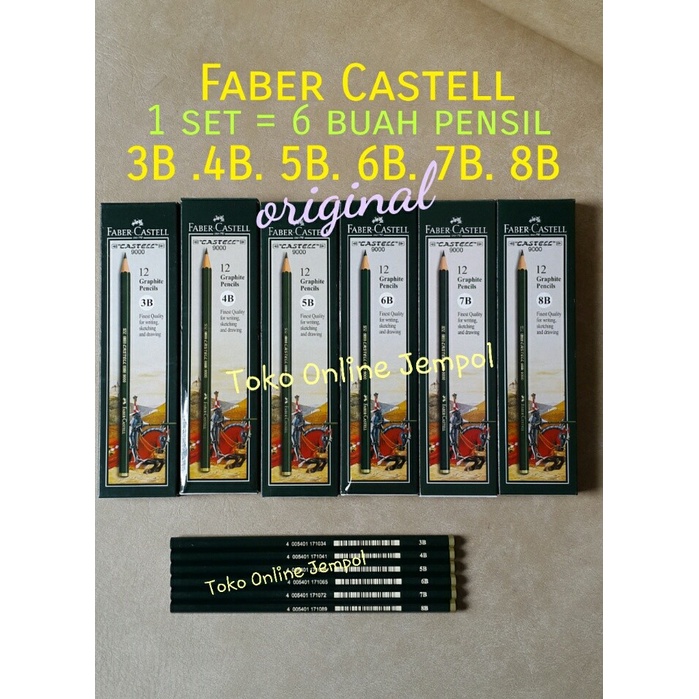 

ATK0235FC7 Paket isi 7 Pro Pensil 8B 7B 6B 5B 4B 3B 2B Sketsa Faber