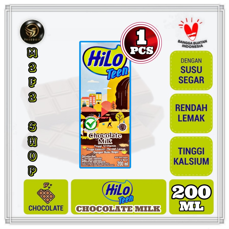 

Susu HiLo Teen Rasa Chocolate Milk | Cokelat Kotak UHT - 200 ml (Kemasan Satuan)