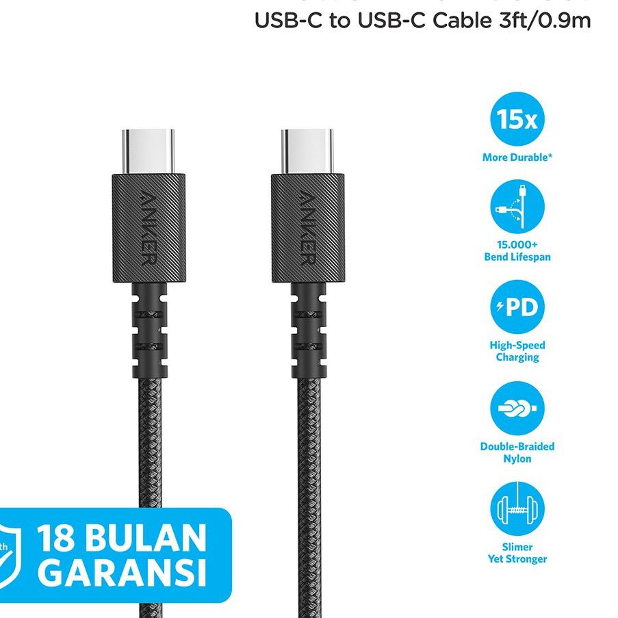 Lagi Promo Kabel Charger Anker PowerLine Select+ C to C 2.0 3ft - A8032