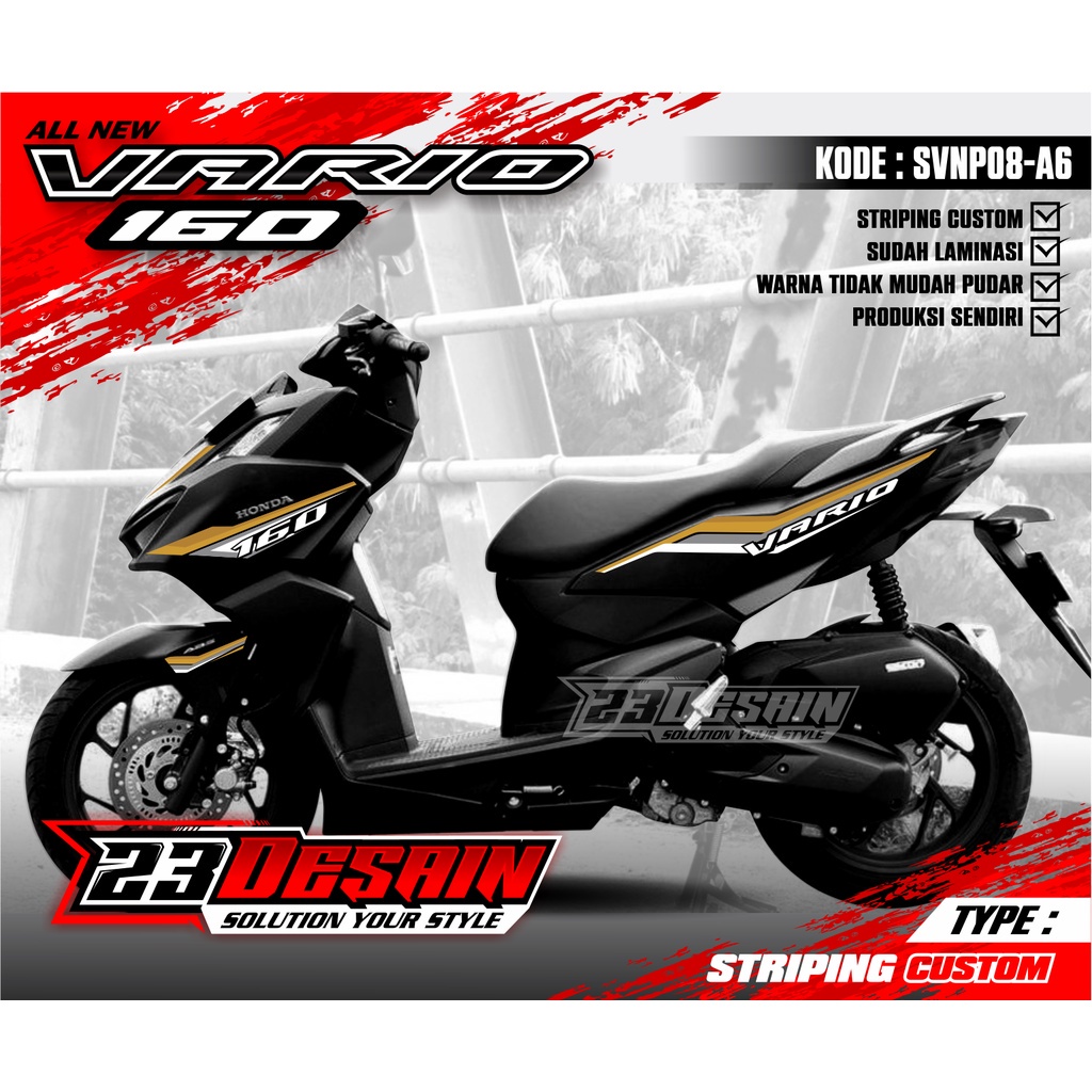 (PREMIUM) striping vario 160 malaysia striping vario 160 vietnam stiker vario 160 decal vario160 cut
