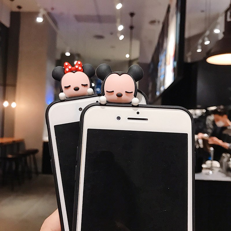 Couple Boneka Silikon Soft Case OPPO A57 A77S A17 A96 A76 A36 A17K VIVO Y21S Y21A Y21E Y21T Y21G Y22S Y35 Y16 Y16 Y02S Redmi 9A 10 Note 9 10 11 Pro Note 10S 11S Mickey Miinie