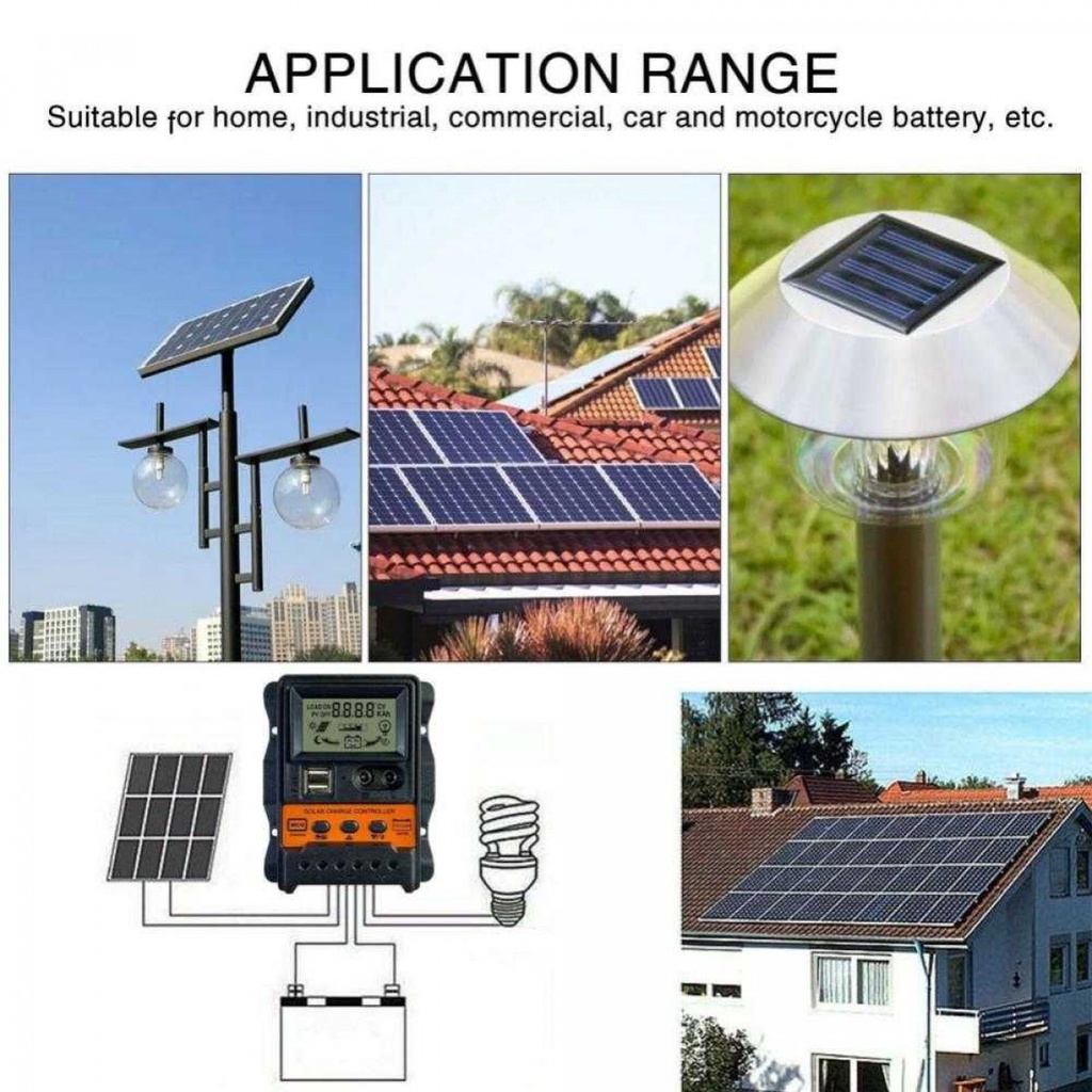 Solar Charge Controller LCD PWM Battery Regulator 12V/24V 30A