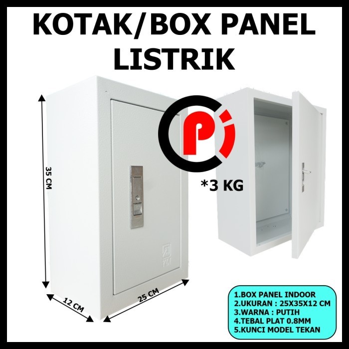 Box Kotak Panel Listrik Indoor Ukuran 35x25x12 cm Bahan Plat Tebal