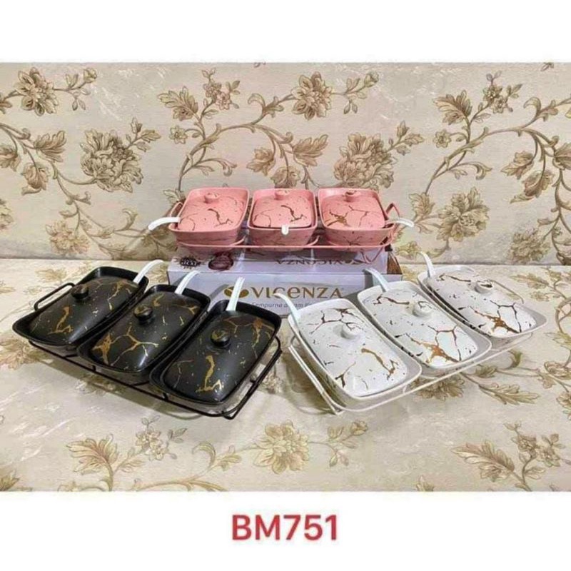 BM751 Alat Saji dengan Rak Motif Marmer/Marble