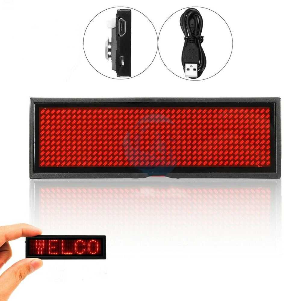 Name Tag LED Mini Board Portable with Bluetooth 230 mAh