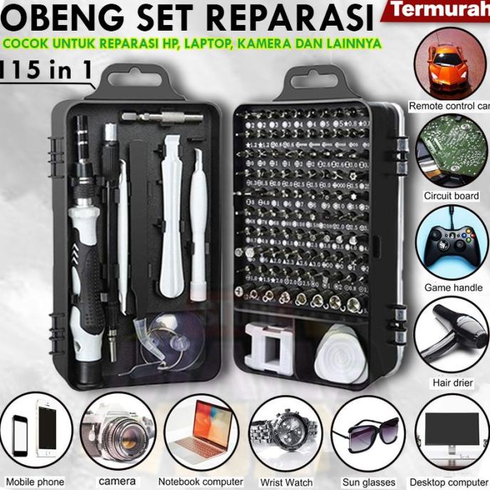 Obeng Set 115 in 1 Reparasi Hp Smartphone Laptop Kamera Multifungsi