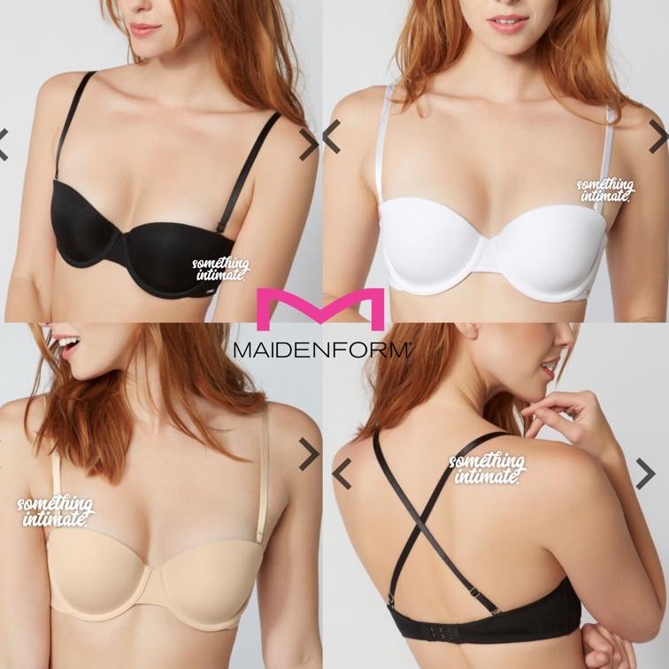 RECOMENDED Maidenform Matte Strapless Multiway Pushup Lift Gel Bra Black Nude White Bh Kemben Import