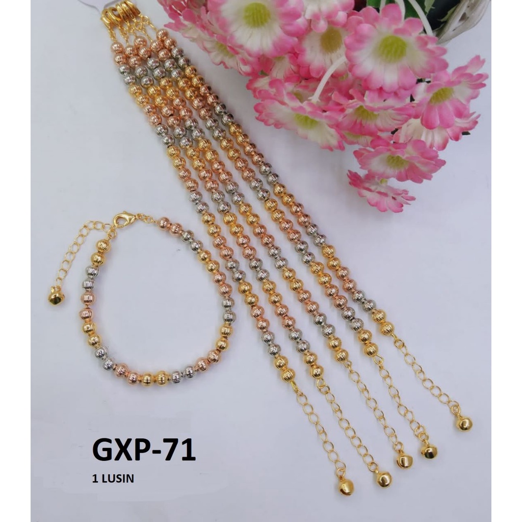 [1 LUSIN ISI 12] GELANG XP RANTAI EMAS GOLD BULAT BULAT TERMURAH / DUNIA GELANG TERBARU