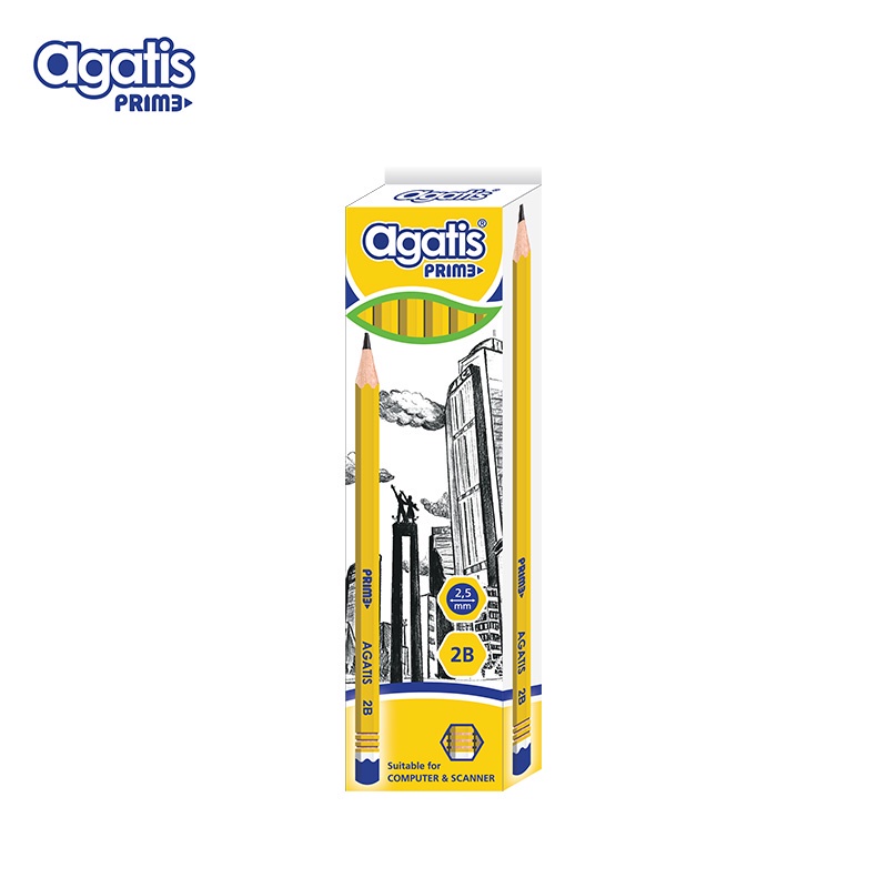 

AGATIS PENSIL 2B 12 PCS / 1 PACK / 1 LUSIN / PENCIL ALAT TULIS
