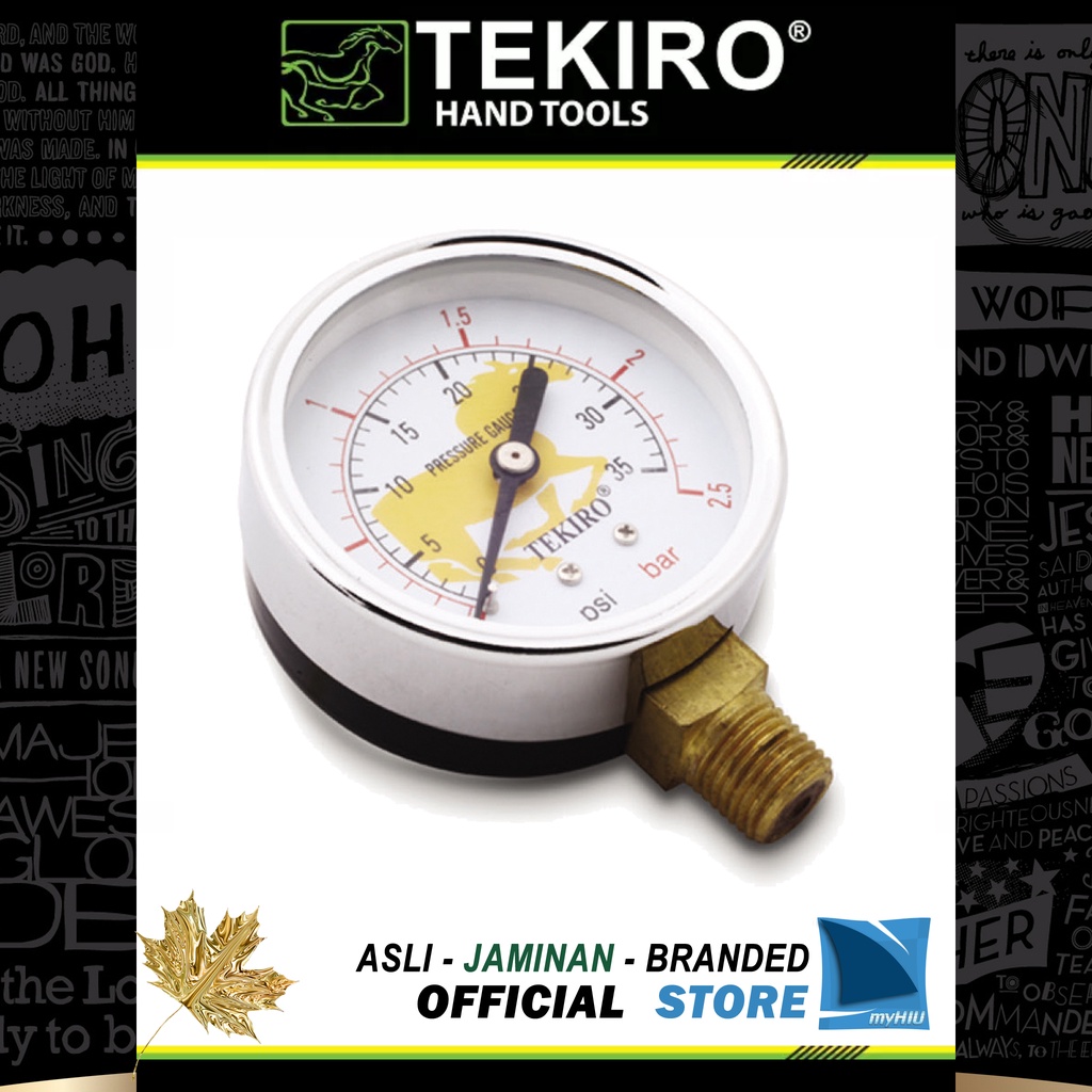 Pengukur Tekanan Angin 2.5 bar ~ 25 bar / Pressure Gauge TEKIRO