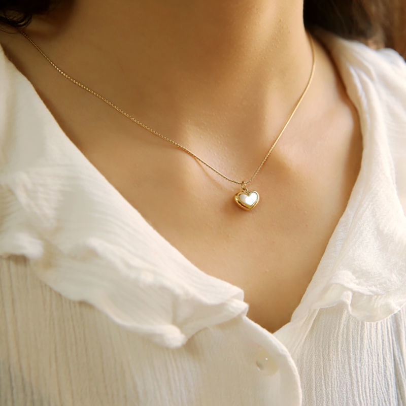 Kalung Rantai Klavikula Pendek Bentuk Hati Untuk Valentine