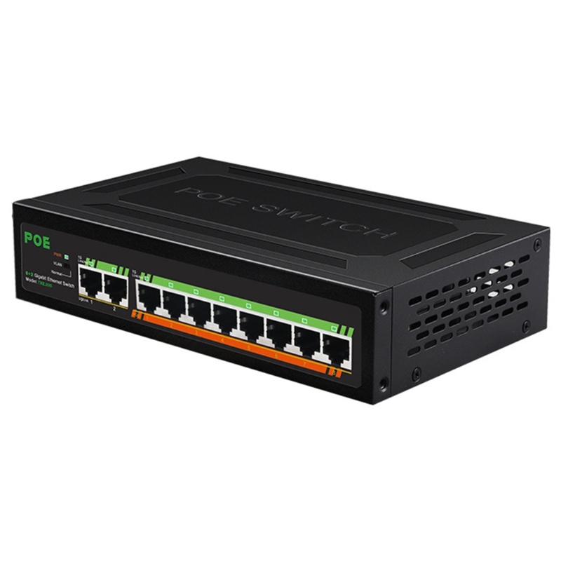 Zzz 8port Gigabit PoE Switch+2-Uplinks Performa Transmisi Data Yang Sangat Baik