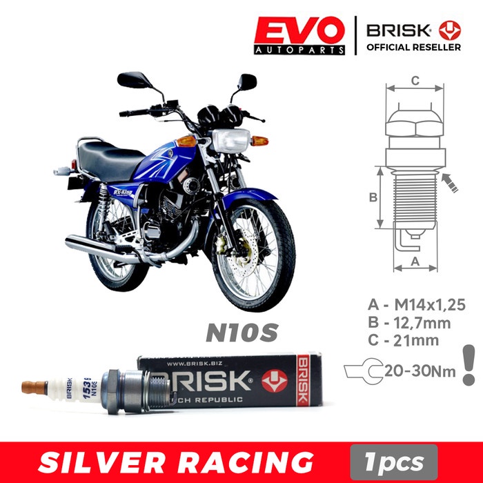 Busi Busi Motor Brisk Silver Racing N10S Untuk Rx King