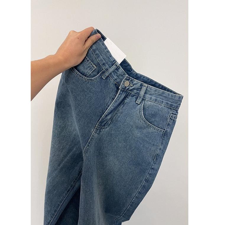 SALE Biru Retro Hight Waist Kulot Celana Jeans Wanita Korea