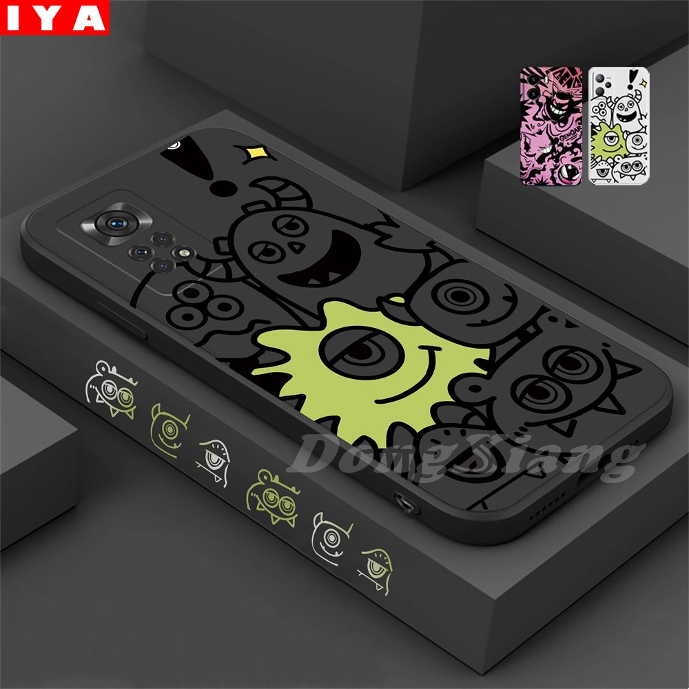 Monster Case Redmi Note11 Pro Note 11S Note 10S Redmi10 10A 9A 9C 9T Note10 5G Note9 Note8 Poco M4 Pro M3 M5S X3 NFC Keren Gengar Silikon Lembut Casing Ponsel Tepi Lurus