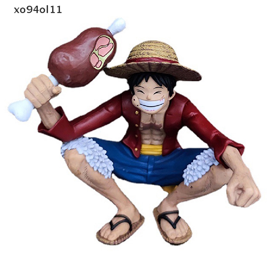 Xo 1Pc One Piece Luffy Makan Daging Figure Anime Country Luffy PVC Collect Figurine Mainan OL