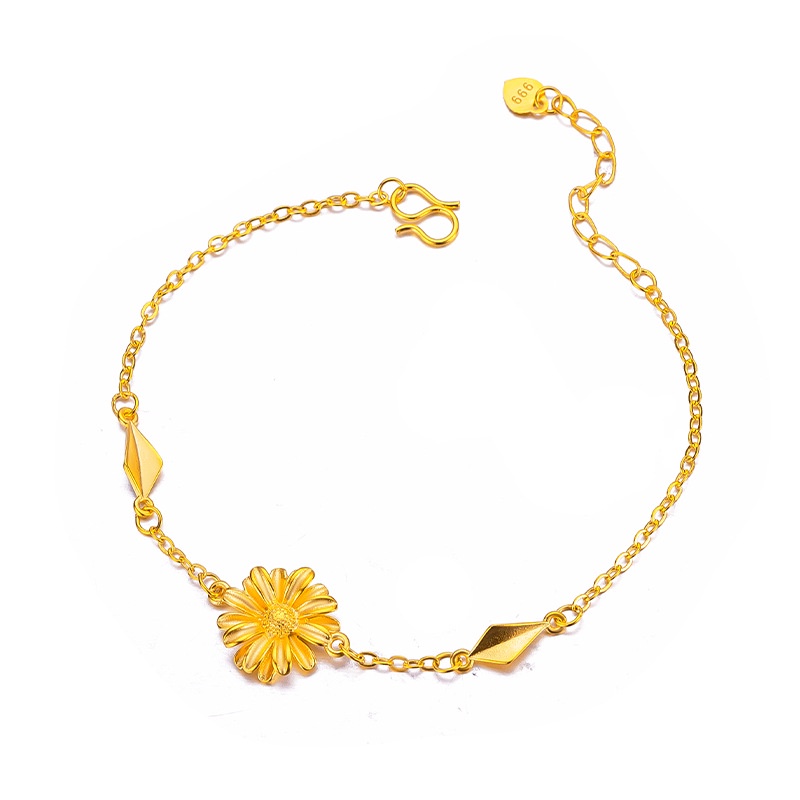 Goldkingdom Perhiasan Fashion 24 K Bangkok Aksesoris Ready Stock Daisy Kecil Gelang Segar Dan Manis Segalanya Bunga Matahari Gelang Tipis