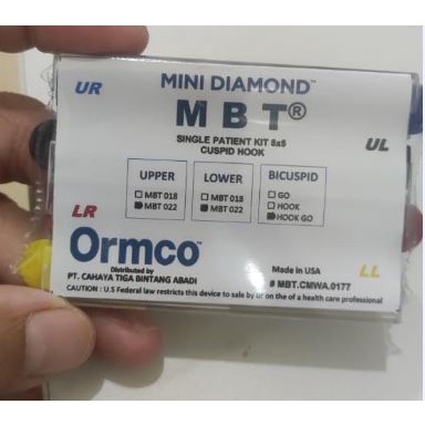 Ormco Bracket Mini Diamond MBT slot .022