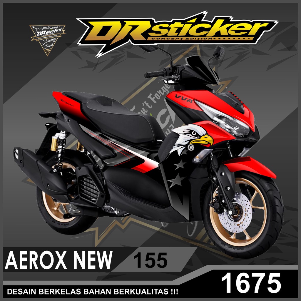 Stiker Costum Decal Aerox 155 full body Lis Variasi Motor Aerox Desain motif Burung Elang eagle