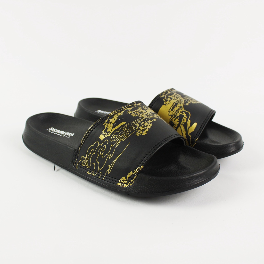 Sendal Slop Pria Wanita SKINRUMA Tree Hitam Gold / Slip On Pria / Slide Pria / Sendal Outdoor / Sendal Cowok