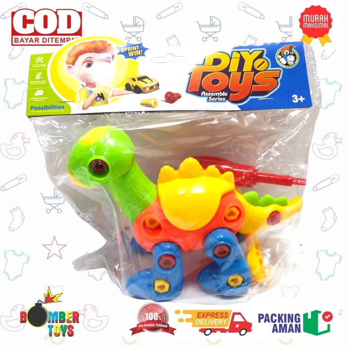 MAINAN ANAK EDUKASI DIY PESAWAT WARNA BLOCK BUILDING PUZZLE BRICK SNI