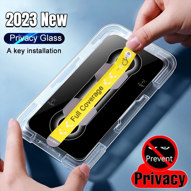 Screen Protection HD Privasi Film Layar Untuk iPhone 14 Pro Max Plus 13 12 11 Pro Max X/Xs Max XR Lubang Debu Firm Film Perlindungan Telepon Privasi Film Cahaya Hijau